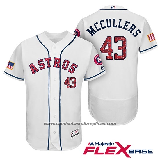 Camiseta Beisbol Hombre Houston Astros 2017 Estrellas y Rayas Lance Mccullers Blanco Flex Base